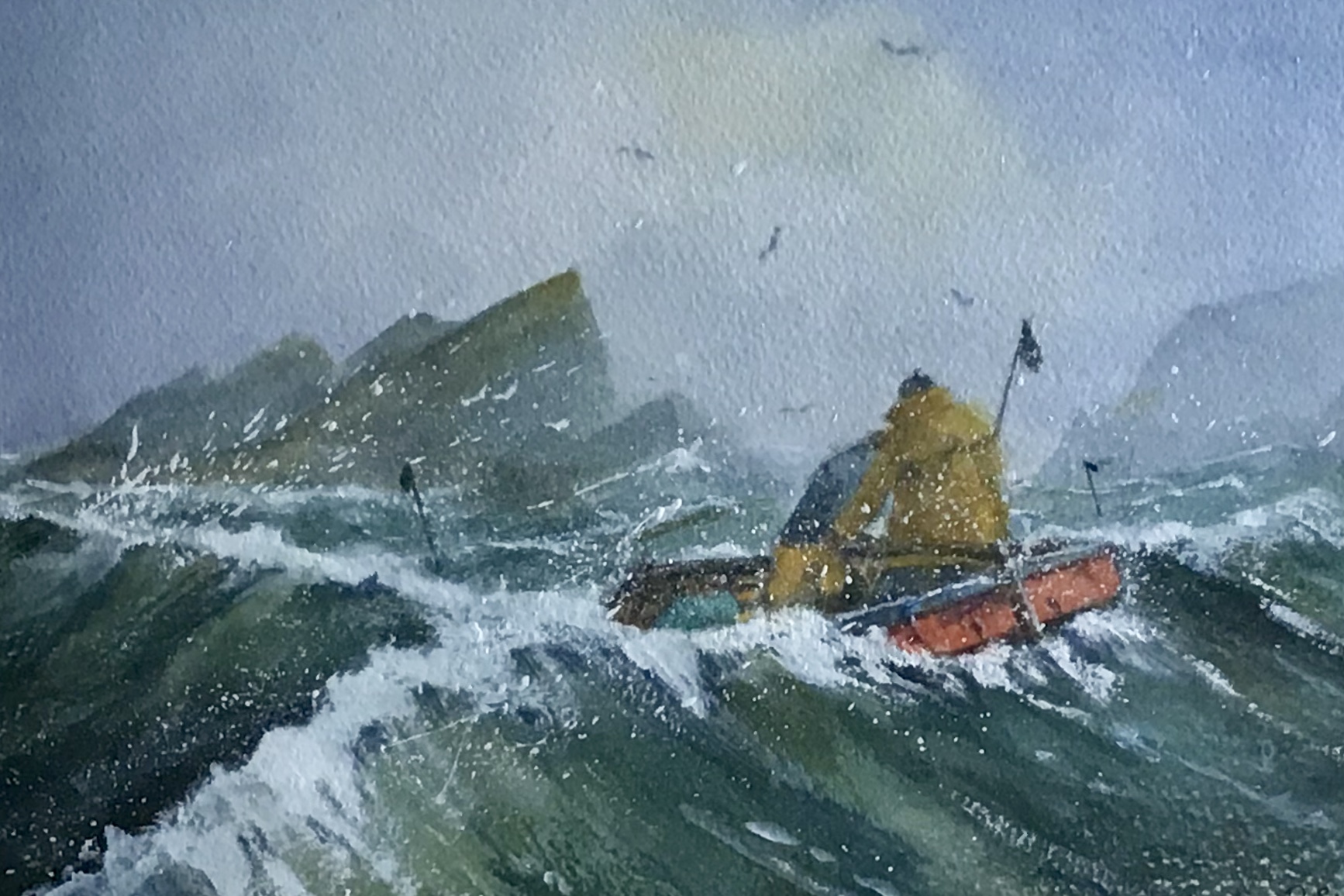 Painting of a rough sea