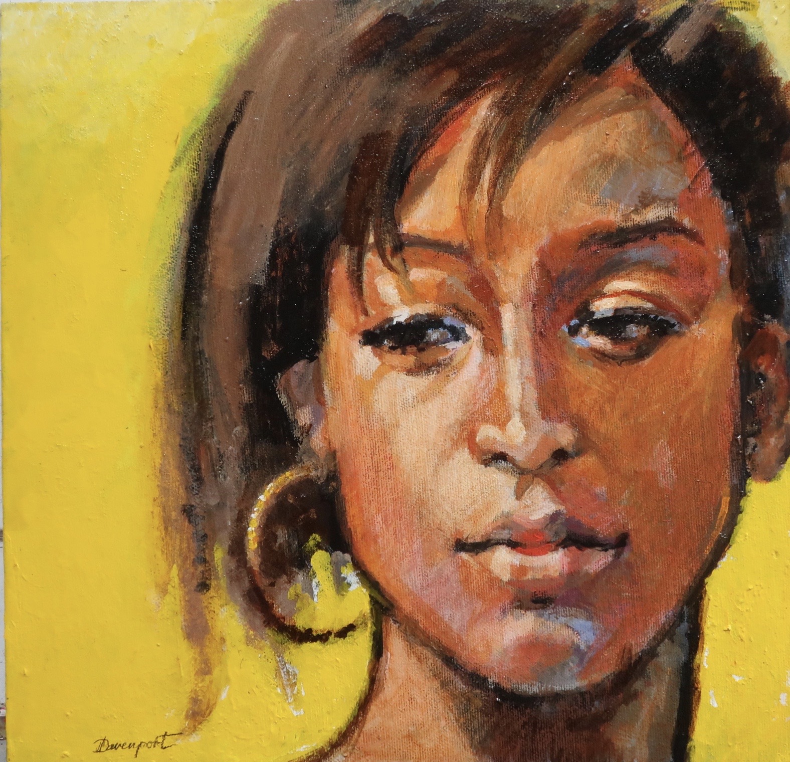 Painting of the face of a girl