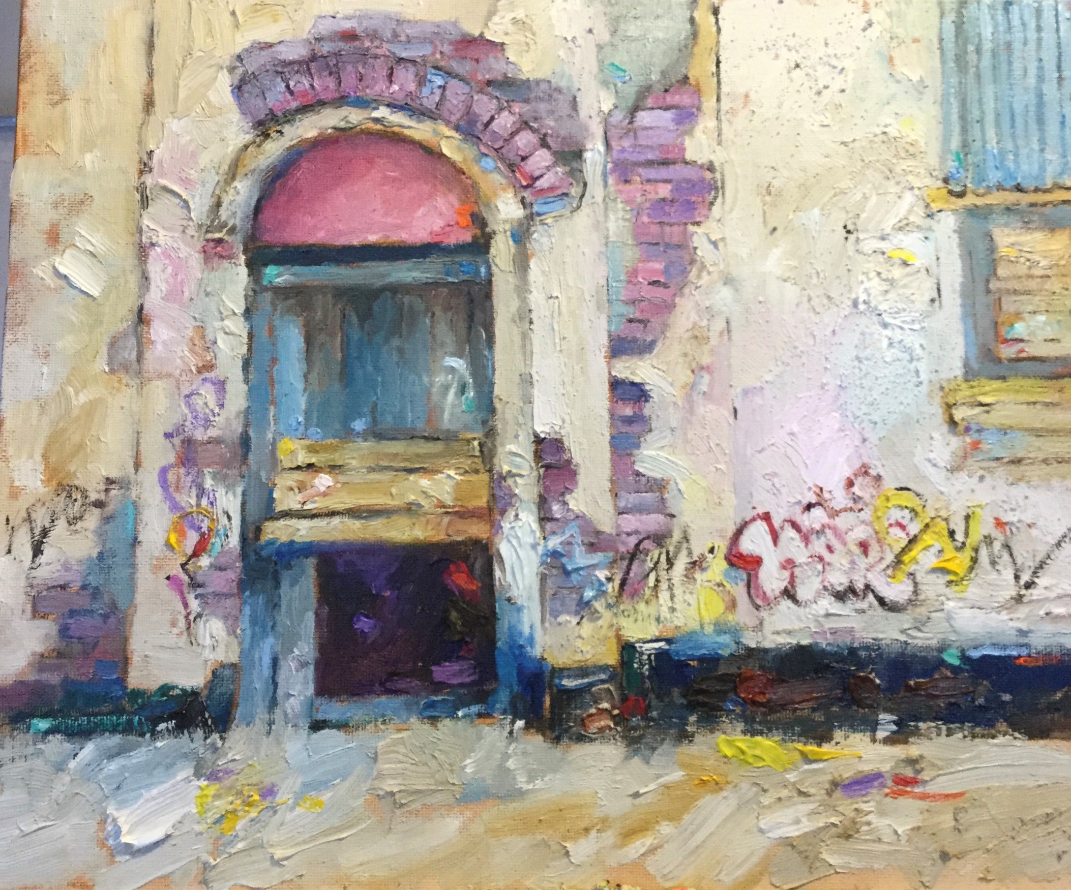 Painting of an arched doorway