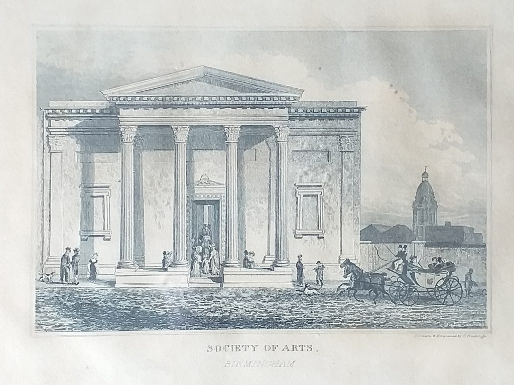Etching of the old frontage of RBSA gallery