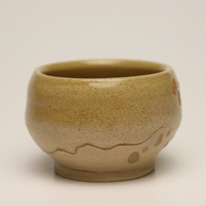 White Carved and Drawn Into Stoneware Pot