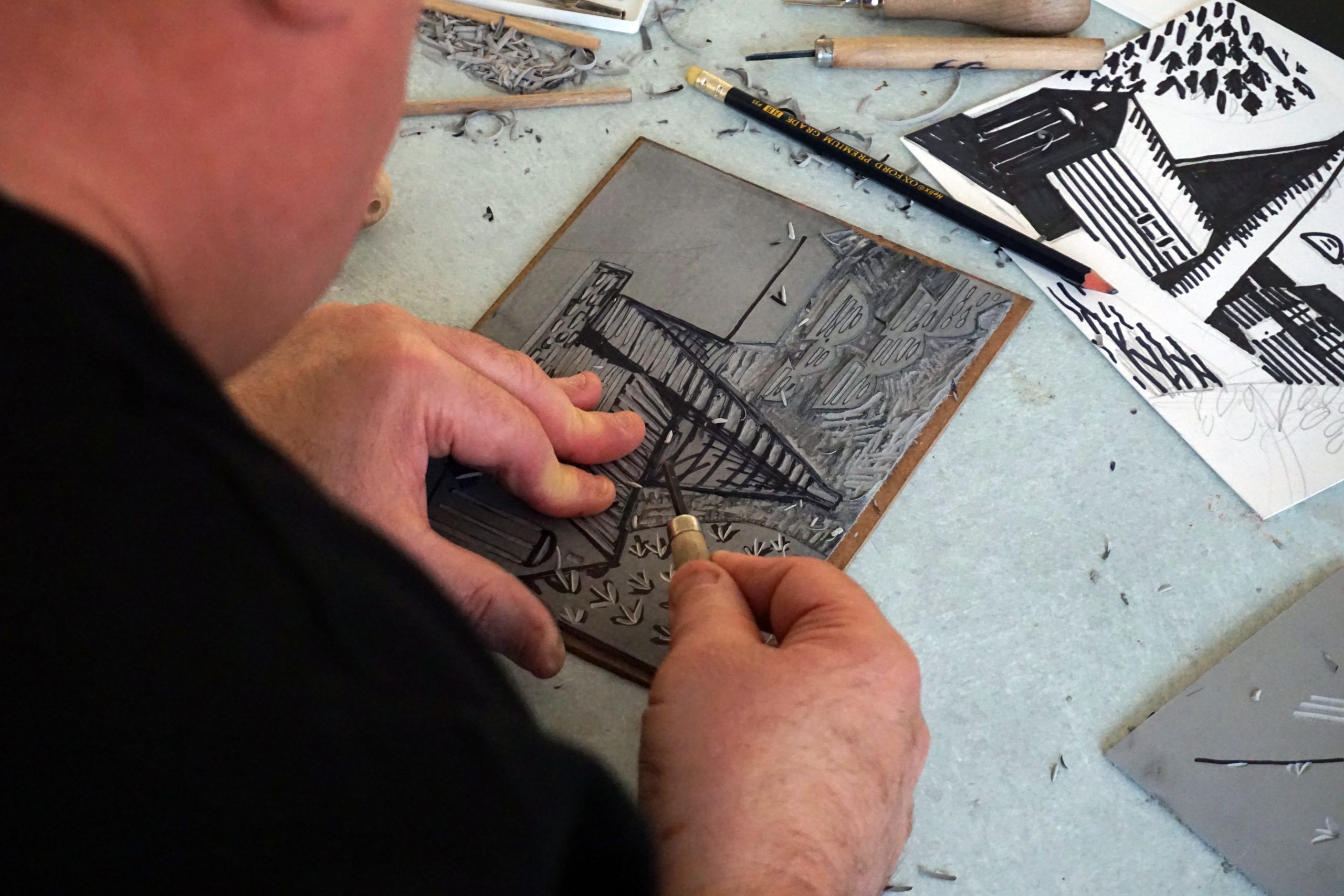 Introduction to Linoprinting Workshop with Eric Gaskell ARBSA, Autumn 2022