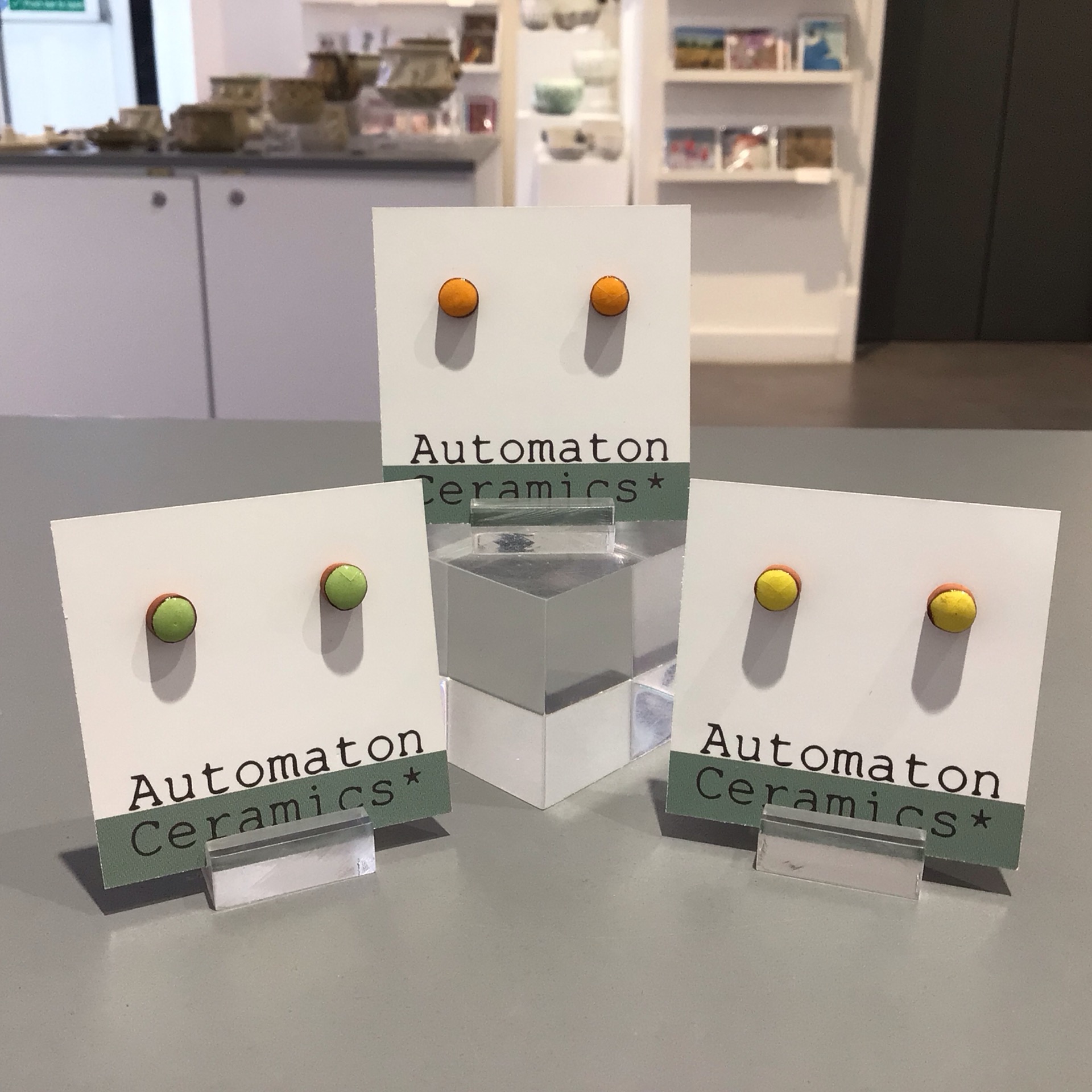 Round Ceramic Stud Earrings