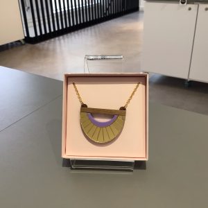 Gold & Purple Clamshell Necklace