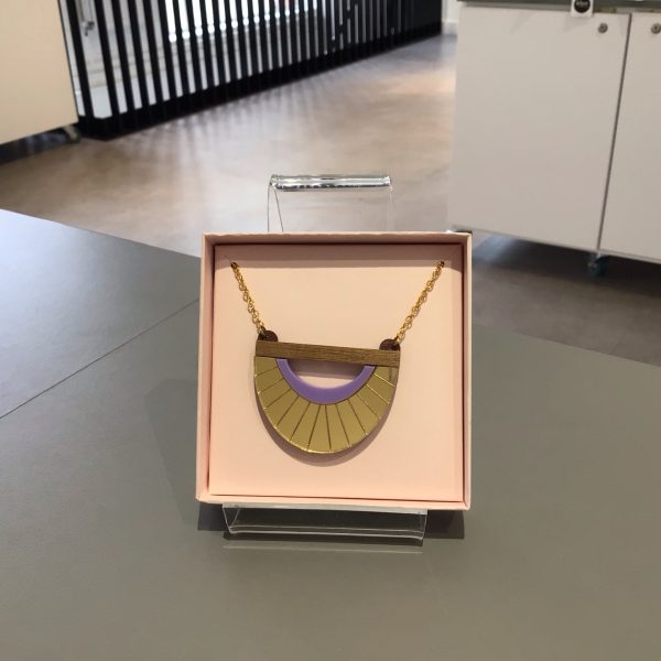 Gold & Purple Clamshell Necklace