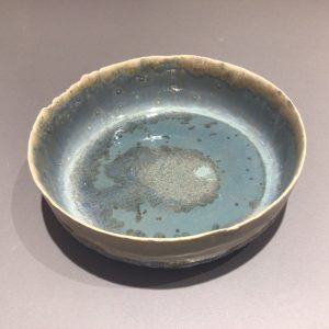 Blue & Orange Flat Tea Bowl