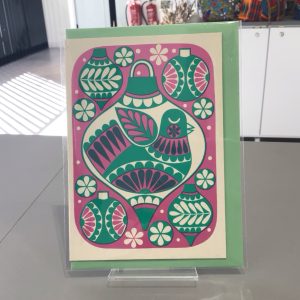 Pink & Green Bauble Card