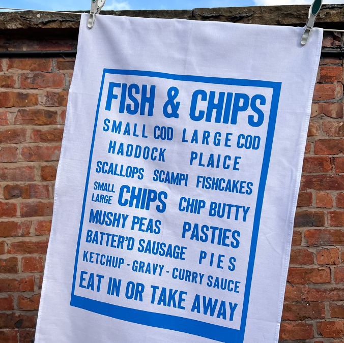 Fish & Chips Tea Towel