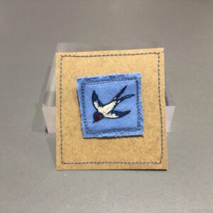 Embroidered Bird Brooch