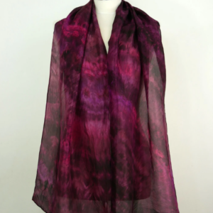 Burgundy Wine Hand-dyed Silk Scarf