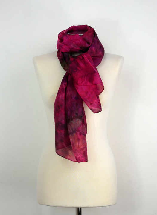 Orchid Garden Hand-dyed Silk Scarf