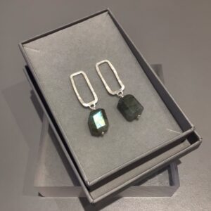 Rectangle Studs with Labradorite