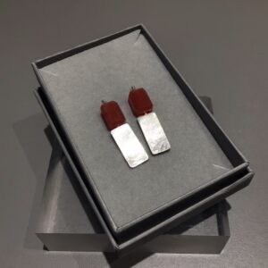 Solid Rectangle Drop Earrings with Carnelian