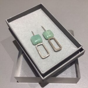 Rectangular Drop Earrings with Aventurine