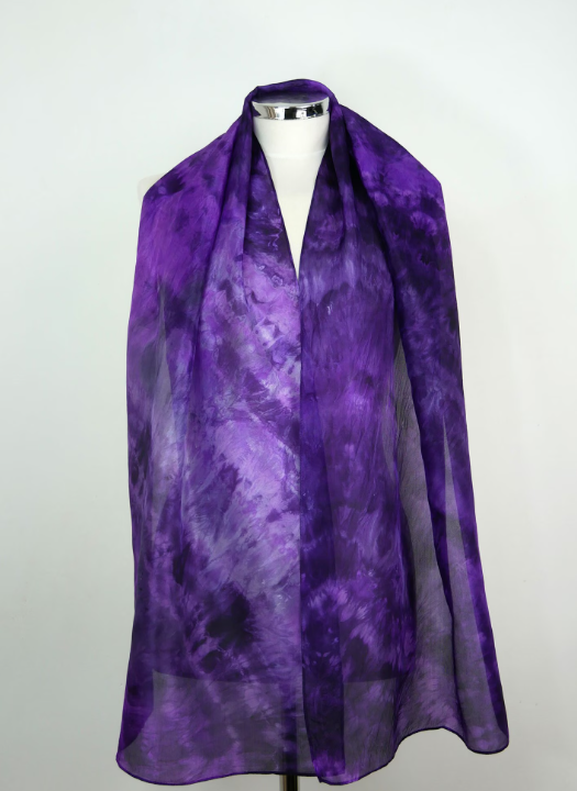 Purple Sky Hand-dyed Silk Scarf