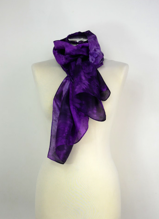 Purple Sky Hand-dyed Silk Scarf - Image 2