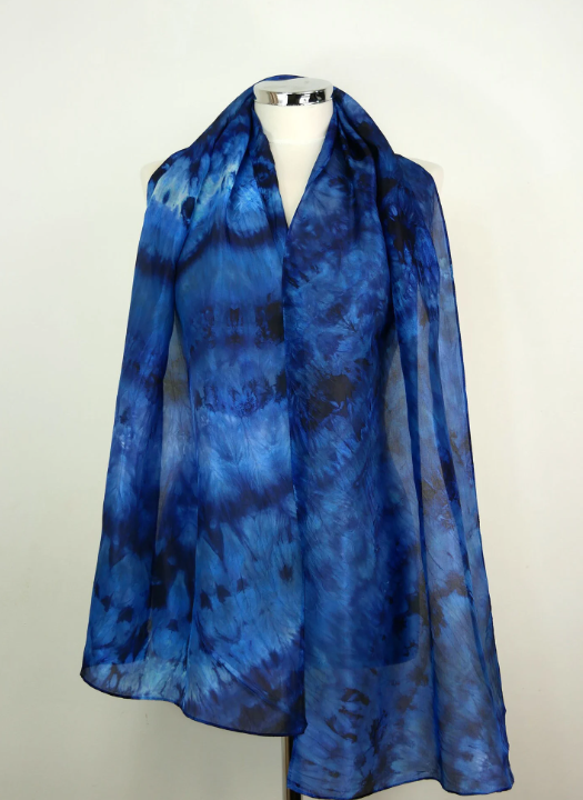 Indigo Dream Hand-dyed Silk Scarf - Image 2