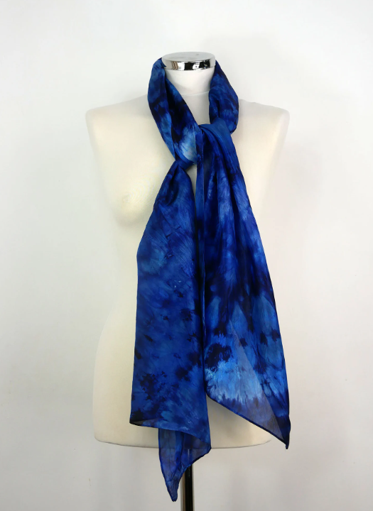 Indigo Dream Hand-dyed Silk Scarf