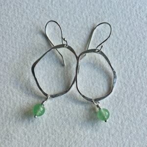 Aventurine Hoop & Bead Earrings