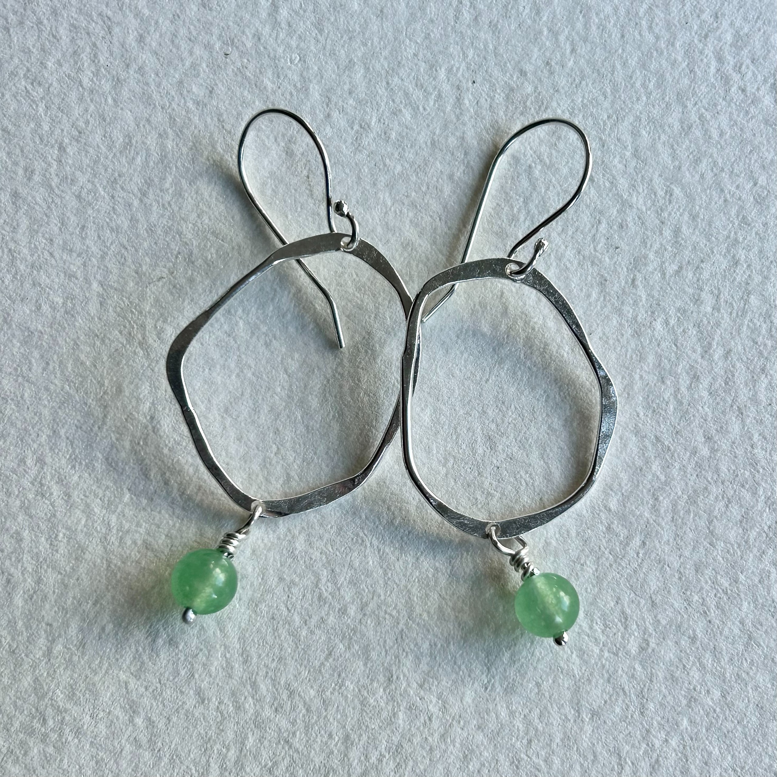 Aventurine Hoop & Bead Earrings
