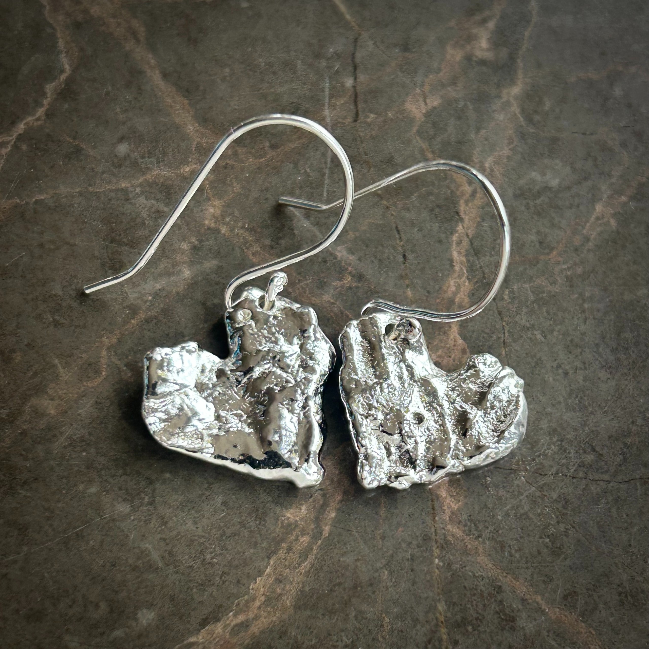 Melted Heart Dangler Earrings