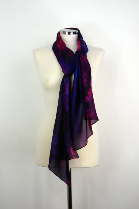 Pink Agate Hand-dyed Silk Scarf