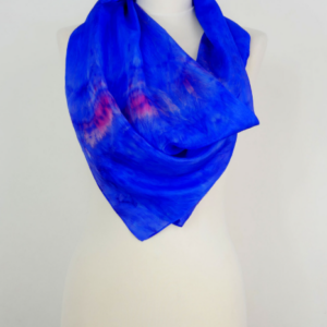 Square Cornflower Hand-dyed Silk Scarf