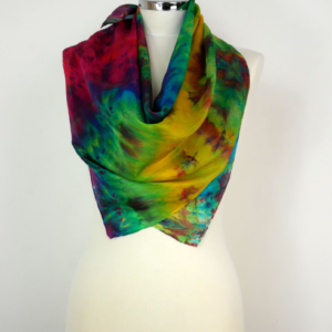Square Tropical Hand-dyed Silk Scarf