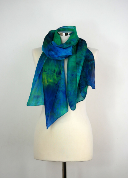 Amazon River Hand-dyed Silk Scarf