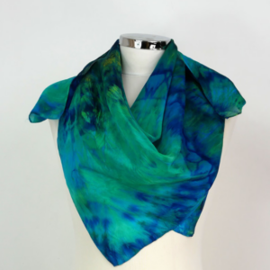 Square Amazon River Hand-dyed Silk Scarf