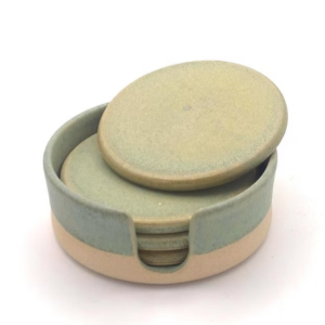 Coaster Set in Sea Green Glaze