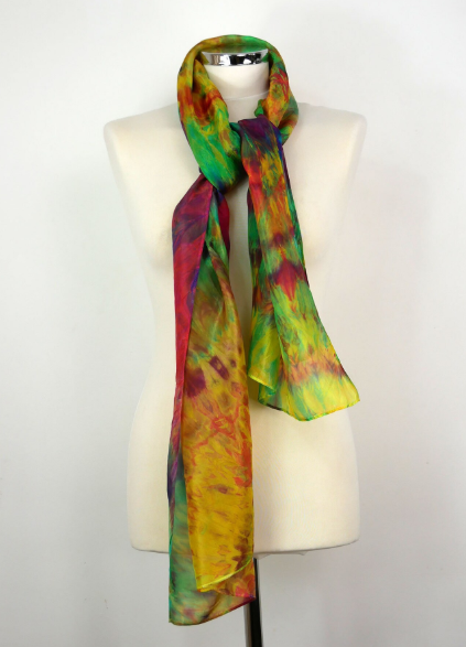 Tropical Hand-dyed Silk Scarf - Image 2