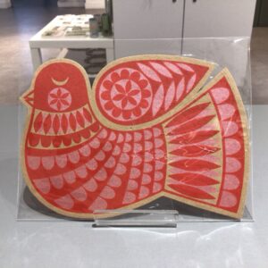 Red with Pink Sparkle Dangling Bird