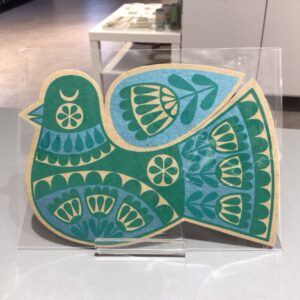 Green with Blue Sparkle Dangling Bird